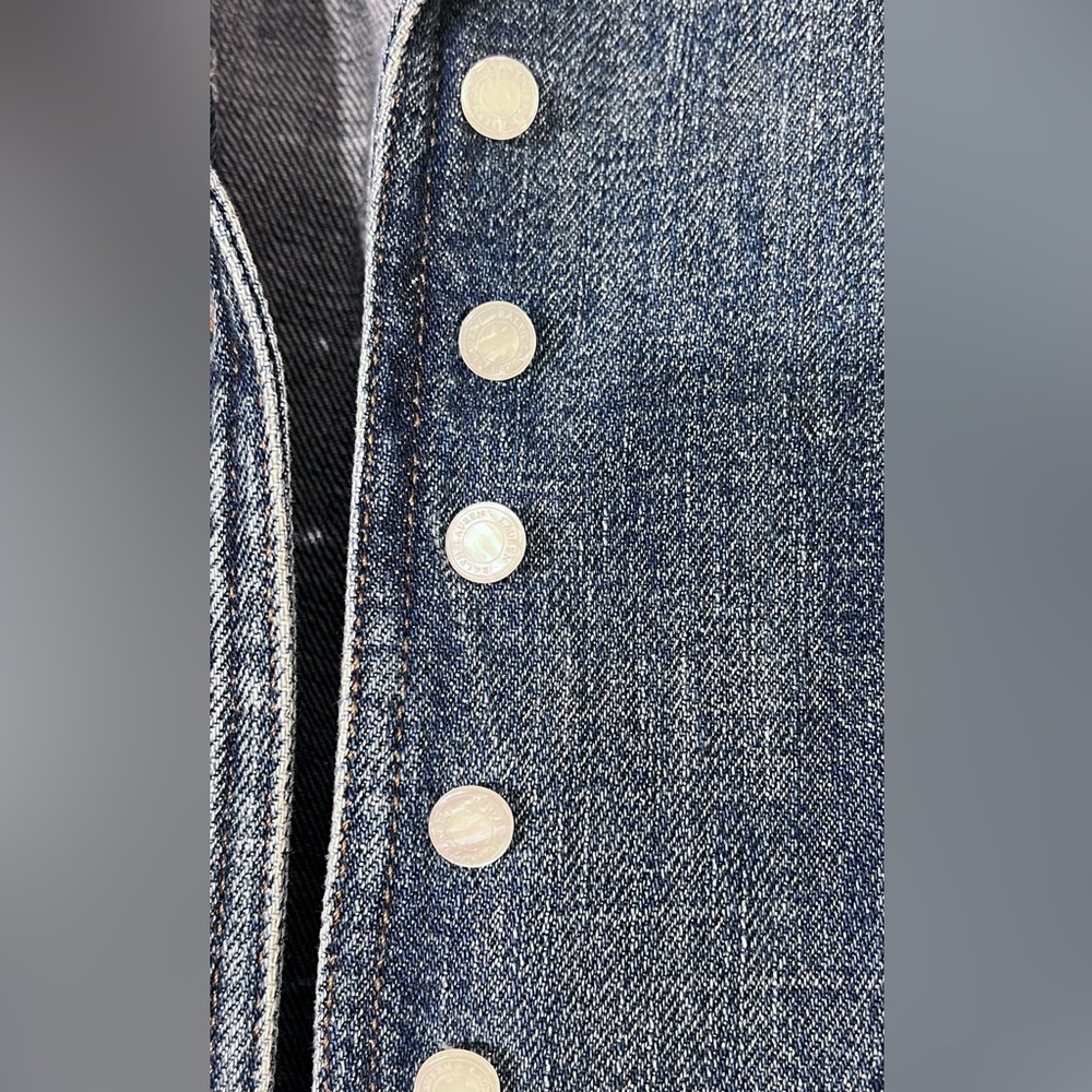 Vintage Ralph Lauren Denim Blazer Pearl Shell Buttons 90s Y2K Old Money S - Picture 13 of 14